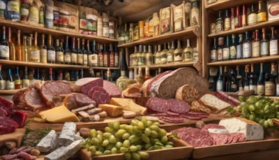 découvrez les délices culinaires corses dans une épicerie locale : charcuterie artisanale, fromages de montagne, huiles d'olive parfumées, et bien plus encore !